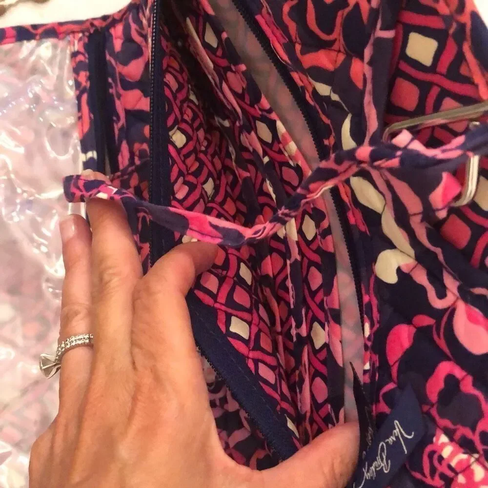 Vera Bradley Pink and purple floral, hanging cosmetic bag, travel bag, accessory